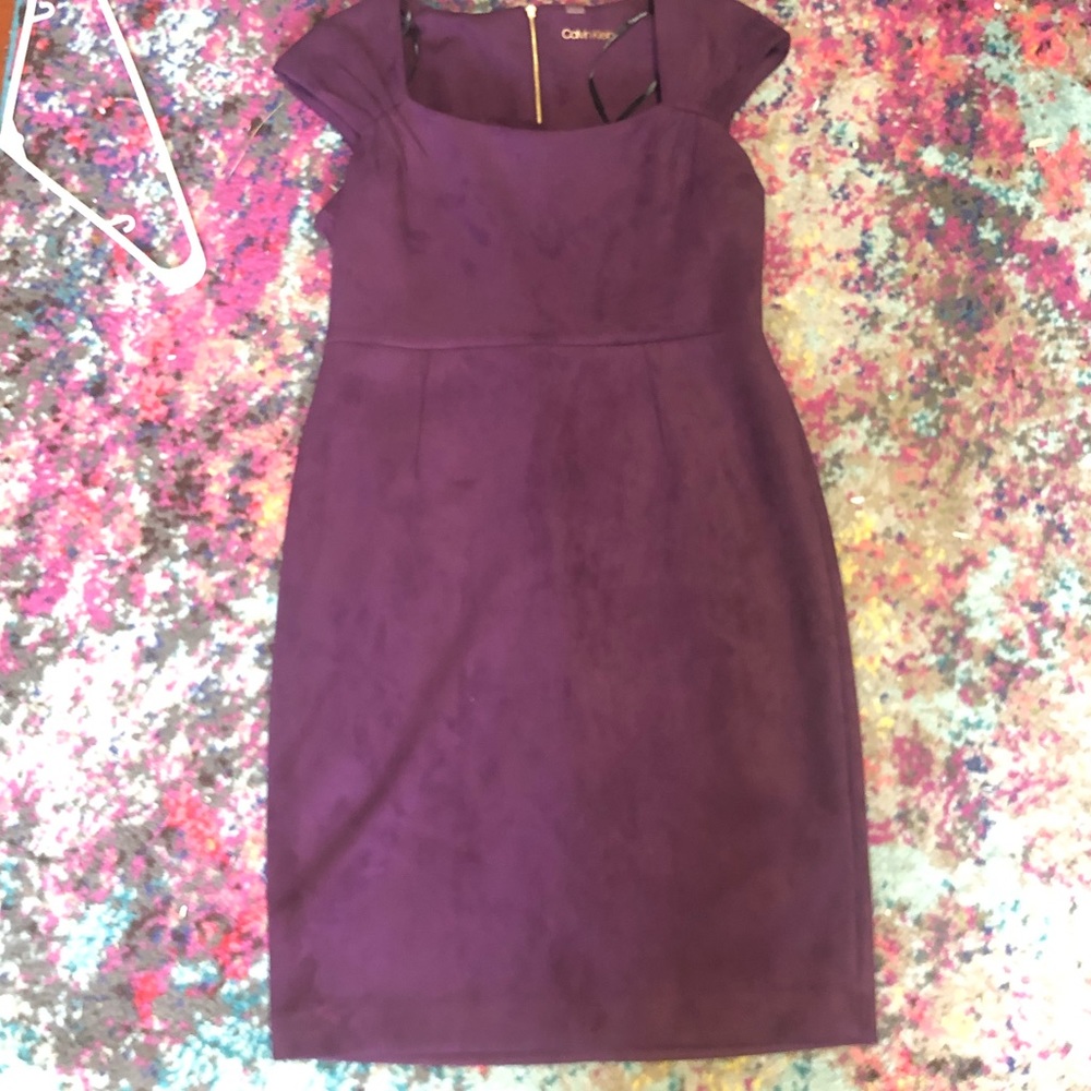 2/$50 Calvin Klein Purple Velvet Feel Sheath Dress